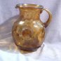Large Amber Glass Hand Blown Swirl Pitcher 3 Quart