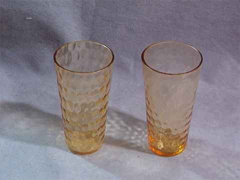 Amber Depression Honeycomb Optic Bubble Juice Tumblers