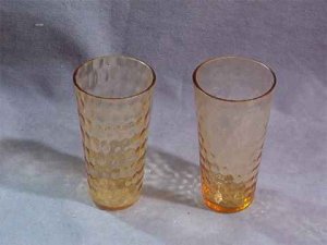 Amber Depression Honeycomb Optic Bubble Juice Tumblers