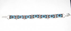 MN268 Hand Painted Enameled Sterling Silver Bracelet