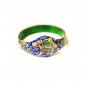 Enameled Elephant Sterling Silver Bracelet