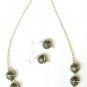 MN266 Sterling Silver Necklaced with Enameled Silver Beads. Comes with Earrings