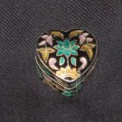 Heart Shaped Enameled Sterling Silver Box