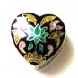 Heart Shaped Enameled Sterling Silver Box