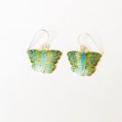Butterfly Enameled Sterling Silver Ear RIngs