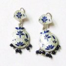 Blue Lotus Sterling Silver Ear Rings