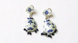 Blue Lotus Sterling Silver Ear Rings