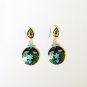 Peacock Enameled Sterling Silver Ear Rings