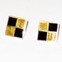 Chequered Sterling Silver Ear Rings