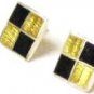 Chequered Sterling Silver Ear Rings