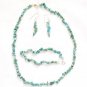 TQ062       Turquoise Earrings, Necklace and Bracelet Set