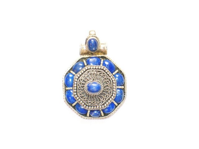 TB003 Tibetan Lapis Lazuli Sterling Silver Pendant