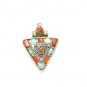 TB006       Tibetan Coral and Turquoise Pendant in Sterling Silver