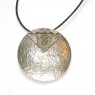 Hammered Round Sterling Silver Pendant