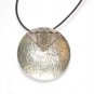 Hammered Round Sterling Silver Pendant