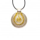 Sterling Silver Round Pendant with Gold Plated Inset