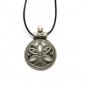 AQ011       Round Flower Sterling Silver Pendant