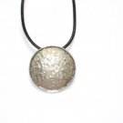 Round Hammered Sterling Silver Pendant