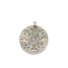 AQ019       Men in Circle Sterling Silver Pendant