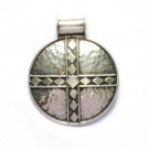 AQ024    Hammered Round Sterling Silver Pendant