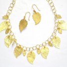 Gold Plated Necklace in Sterling Silver with Matching Earrings