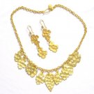 Gold Plated Necklace in Sterling Silver with Matching Earrings