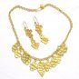Gold Plated Necklace in Sterling Silver with Matching Earrings