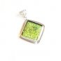 Gold Colored Dichroic Glass Silver Pendant