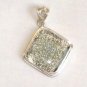 Sand Colored Dichroic Glass Silver Pendant