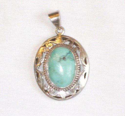 Turquoise Pendant in Sterling silver