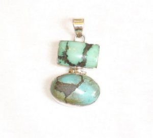 Turquoise Pendant in Sterling silver