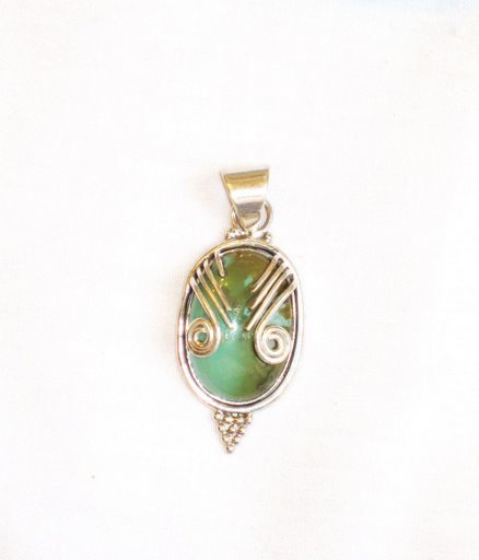 Turquoise Pendant in Sterling silver