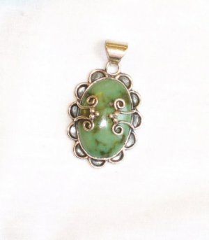 Turquoise Pendant in Sterling silver