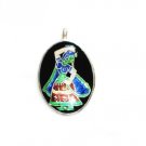 Enameled Pendant in Sterling Silver