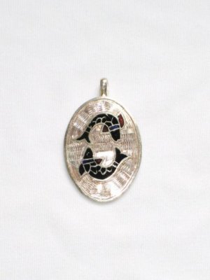 Enameled Pendant in Sterling Silver