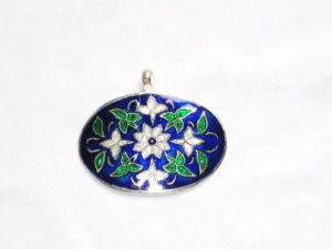 Enameled Pendant in Sterling Silver