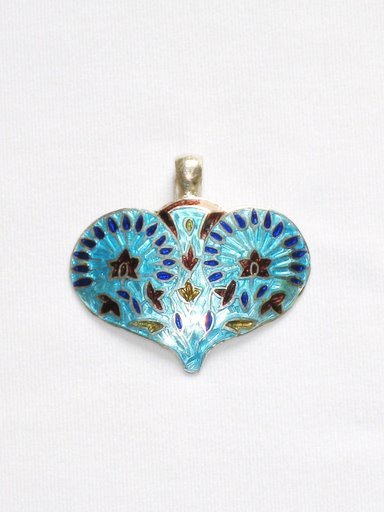 Enameled Pendant in Sterling Silver