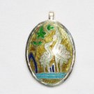 Enameled Pendant in Sterling Silver