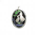 Enameled Pendant in Sterling Silver