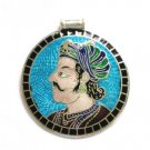 Enameled Pendant in Sterling Silver
