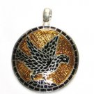 Flying Eagle - Enameled Pendant in Sterling Silver