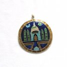 Taj Mahal - Enameled Pendant in Sterling Silver