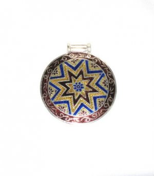 Enameled Pendant in Sterling Silver