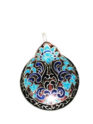 Enameled Pendant in Sterling Silver