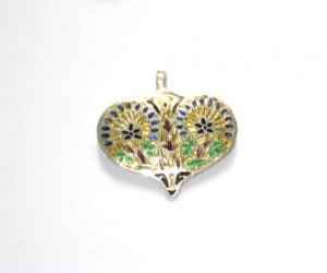 Enameled Pendant in Sterling Silver