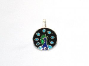 Enameled Pendant in Sterling Silver