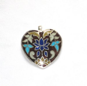 Enameled Pendant in Sterling Silver