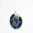 Enameled Pendant in Sterling Silver
