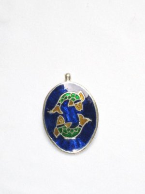 Enameled Pendant in Sterling Silver