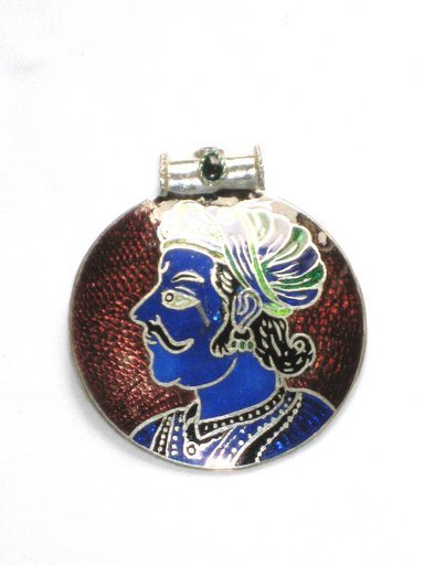 Enameled Pendant in Sterling Silver